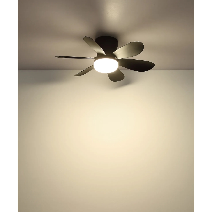 Globo - ρυθμιζόμενος ανεμιστήρας οροφής LED/5W/230V 2700-6500K μαύρος + τηλεχειριστήριο