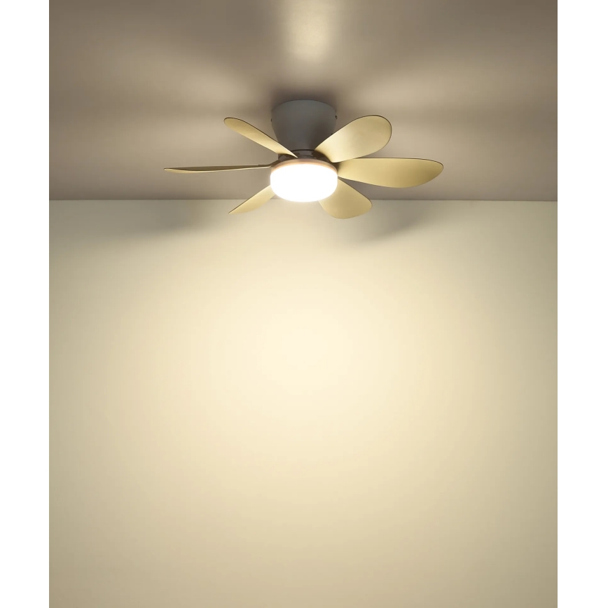 Globo - Ρυθμιζόμενος ανεμιστήρας οροφής LED/5W/230V 2700-6500K μπεζ + τηλεχειριστήριο