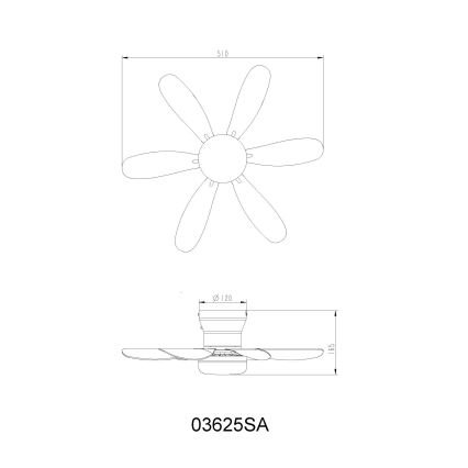 Globo - Ρυθμιζόμενος ανεμιστήρας οροφής LED/5W/230V 2700-6500K μπεζ + τηλεχειριστήριο