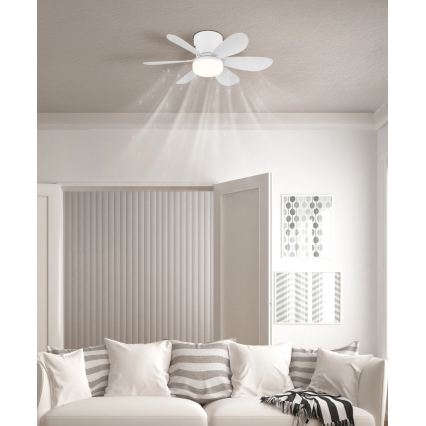 Globo - LED Ρυθμιζόμενος ανεμιστήρας οροφής LED/5W/230V 2700-6500K λευκός + τηλεχειριστήριο