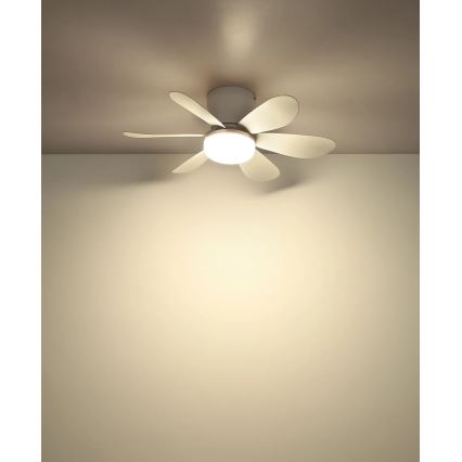 Globo - LED Ρυθμιζόμενος ανεμιστήρας οροφής LED/5W/230V 2700-6500K λευκός + τηλεχειριστήριο