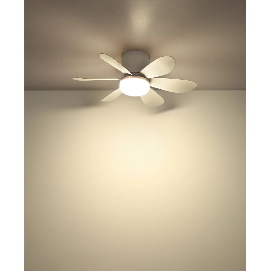 Globo - LED Ρυθμιζόμενος ανεμιστήρας οροφής LED/5W/230V 2700-6500K λευκός + τηλεχειριστήριο