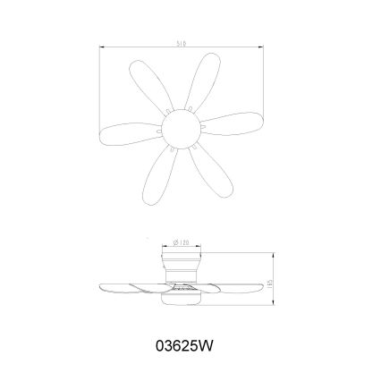 Globo - LED Ρυθμιζόμενος ανεμιστήρας οροφής LED/5W/230V 2700-6500K λευκός + τηλεχειριστήριο