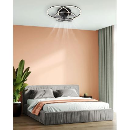 Globo - Ρυθμιζόμενος ανεμιστήρας οροφής LED/40W/230V 3000-6500K μαύρος + τηλεχειριστήριο