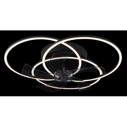 Globo - Ρυθμιζόμενος ανεμιστήρας οροφής LED/40W/230V 3000-6500K μαύρος + τηλεχειριστήριο