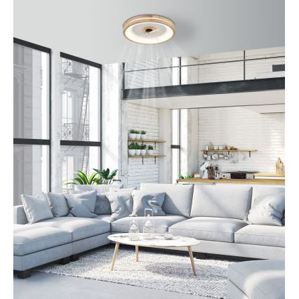 Globo - LED Φωτιστικό οροφής dimmable με ανεμιστήρα LED/30W/230V 2700-6500K καφέ + τηλεχειριστήριο