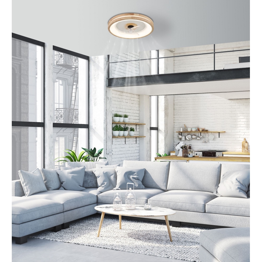 Globo - LED Φωτιστικό οροφής dimmable με ανεμιστήρα LED/30W/230V 2700-6500K καφέ + τηλεχειριστήριο