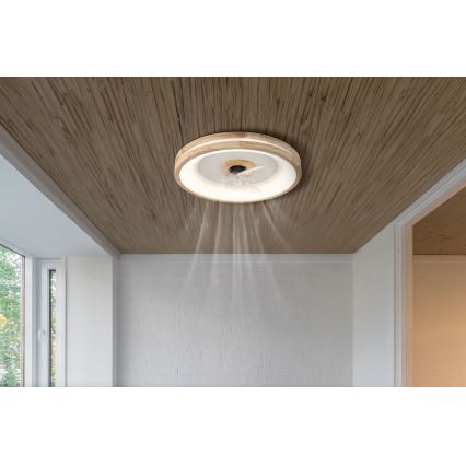 Globo - LED Φωτιστικό οροφής dimmable με ανεμιστήρα LED/30W/230V 2700-6500K καφέ + τηλεχειριστήριο