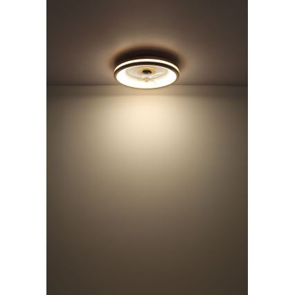 Globo - LED Φωτιστικό οροφής dimmable με ανεμιστήρα LED/30W/230V 2700-6500K καφέ + τηλεχειριστήριο