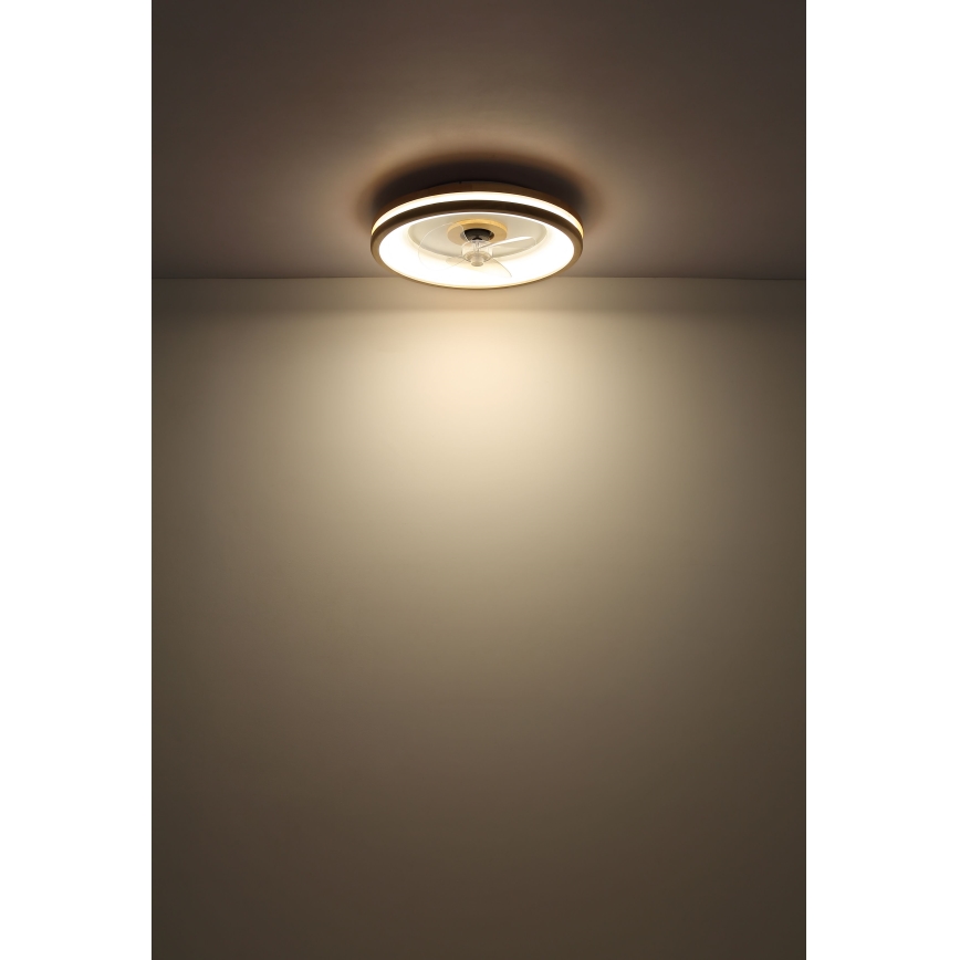 Globo - LED Φωτιστικό οροφής dimmable με ανεμιστήρα LED/30W/230V 2700-6500K καφέ + τηλεχειριστήριο