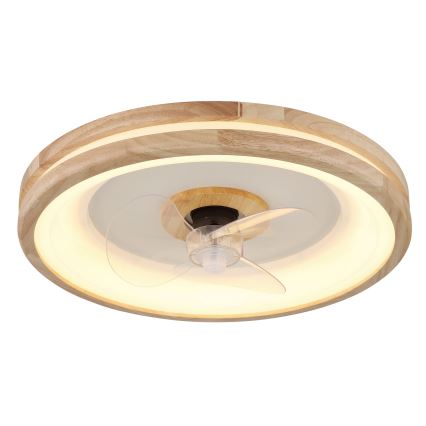 Globo - LED Φωτιστικό οροφής dimmable με ανεμιστήρα LED/30W/230V 2700-6500K καφέ + τηλεχειριστήριο