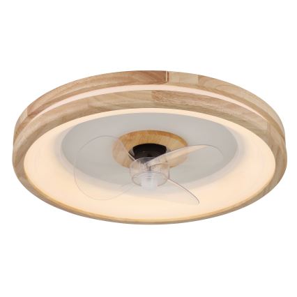 Globo - LED Φωτιστικό οροφής dimmable με ανεμιστήρα LED/30W/230V 2700-6500K καφέ + τηλεχειριστήριο