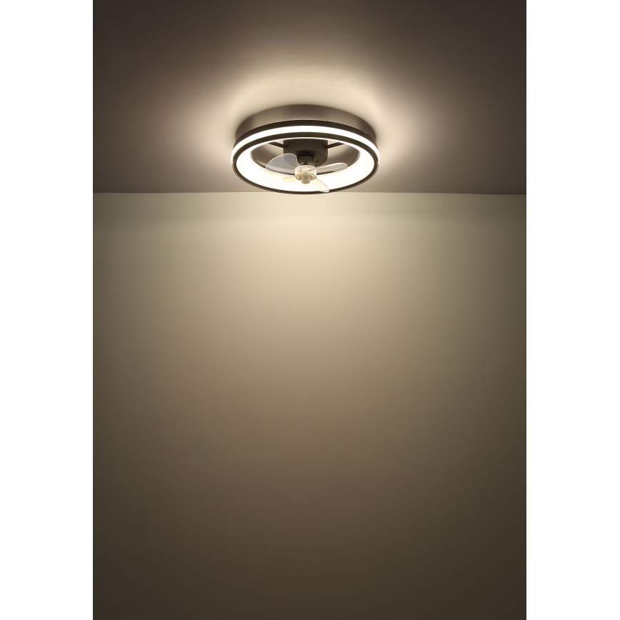 Globo - Ρυθμιζόμενο LED φωτιστικό οροφής με ανεμιστήρα LED/30W/230V 2700-6500K μαύρο + τηλεχειριστήριο