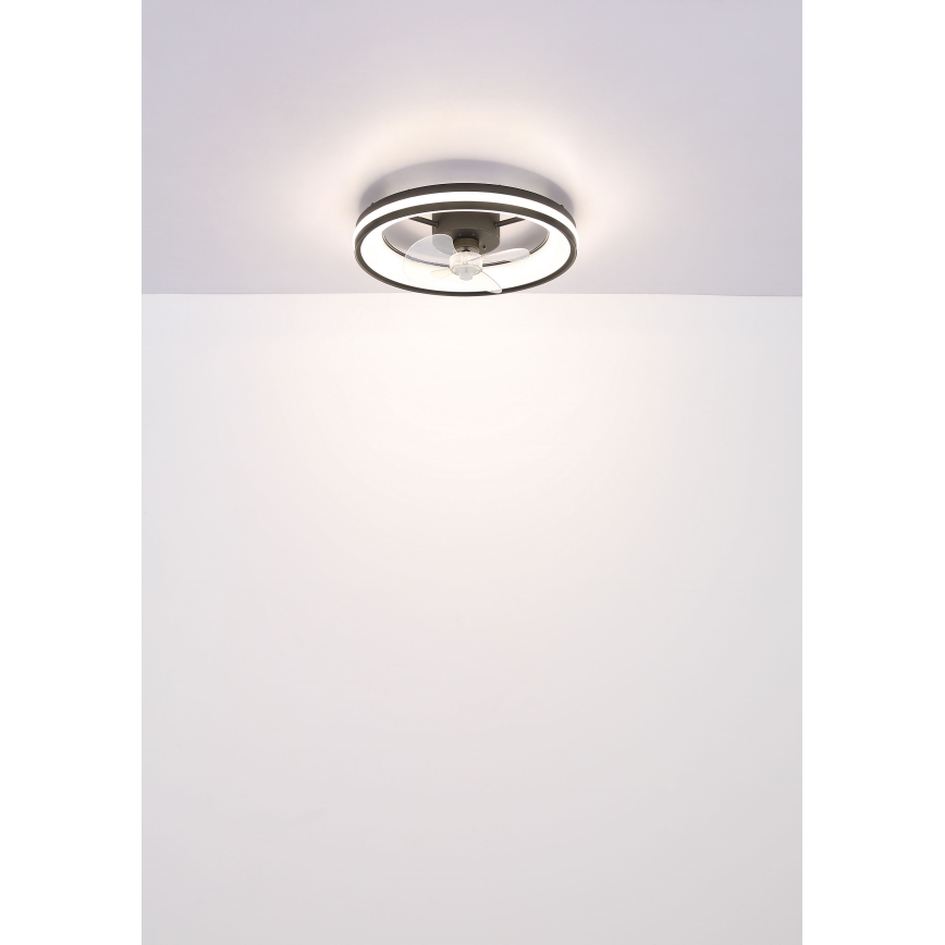 Globo - LED Φωτιστικό οροφής dimmable με ανεμιστήρα LED/30W/230V 2700-6500K μαύρο + τηλεχειριστήριο