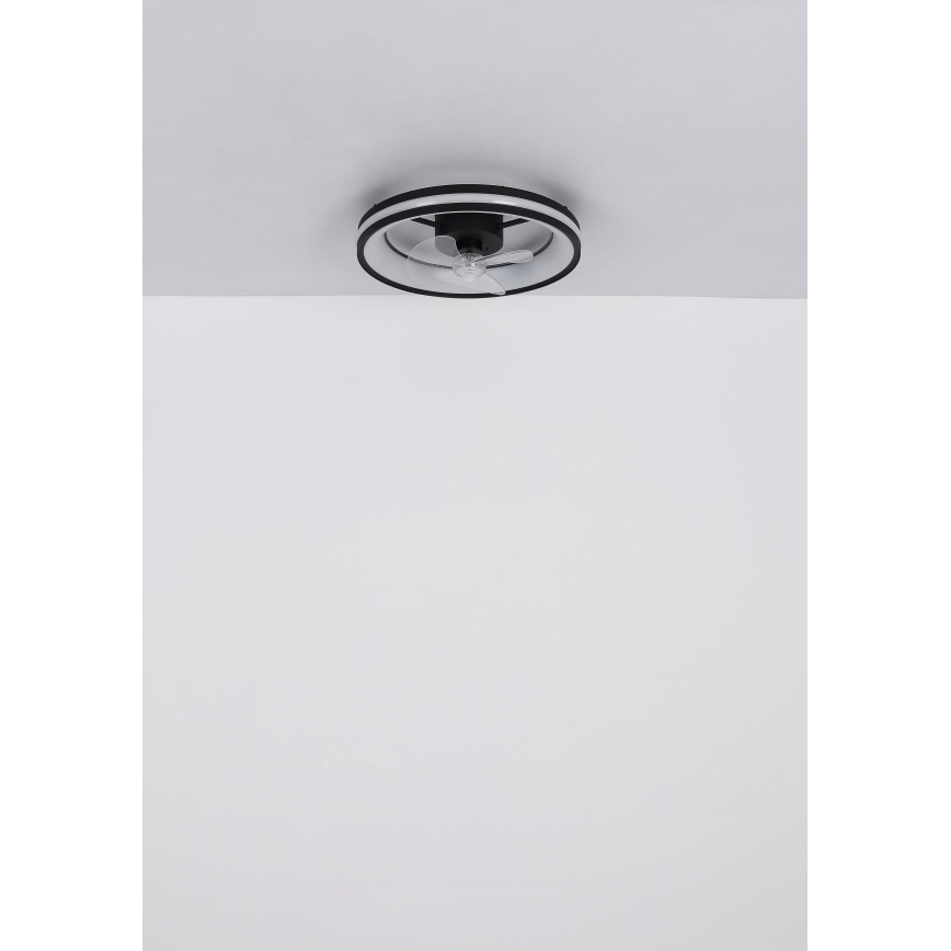 Globo - LED Φωτιστικό οροφής dimmable με ανεμιστήρα LED/30W/230V 2700-6500K μαύρο + τηλεχειριστήριο