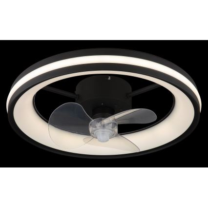 Globo - LED Φωτιστικό οροφής dimmable με ανεμιστήρα LED/30W/230V 2700-6500K μαύρο + τηλεχειριστήριο