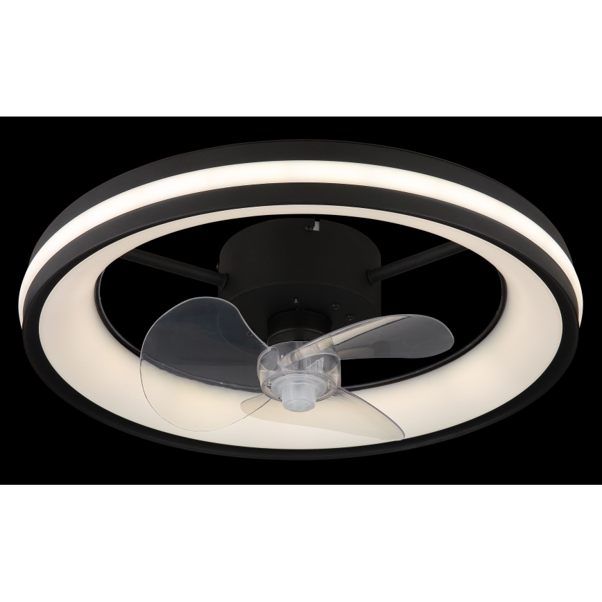 Globo - LED Φωτιστικό οροφής dimmable με ανεμιστήρα LED/30W/230V 2700-6500K μαύρο + τηλεχειριστήριο