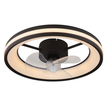 Globo - LED Φωτιστικό οροφής dimmable με ανεμιστήρα LED/30W/230V 2700-6500K μαύρο + τηλεχειριστήριο