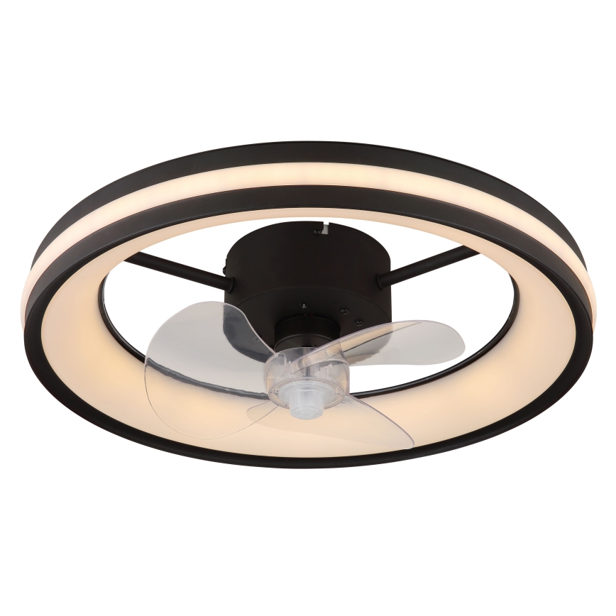 Globo - LED Φωτιστικό οροφής dimmable με ανεμιστήρα LED/30W/230V 2700-6500K μαύρο + τηλεχειριστήριο
