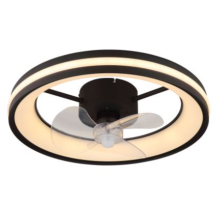 Globo - LED Φωτιστικό οροφής dimmable με ανεμιστήρα LED/30W/230V 2700-6500K μαύρο + τηλεχειριστήριο