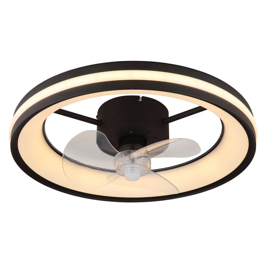 Globo - LED Φωτιστικό οροφής dimmable με ανεμιστήρα LED/30W/230V 2700-6500K μαύρο + τηλεχειριστήριο