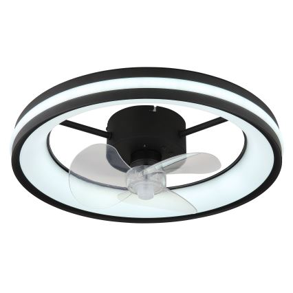 Globo - LED Φωτιστικό οροφής dimmable με ανεμιστήρα LED/30W/230V 2700-6500K μαύρο + τηλεχειριστήριο