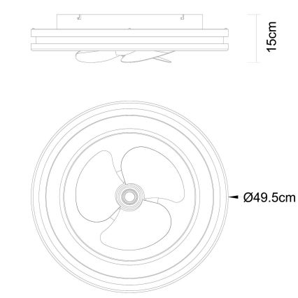 Globo - LED Φωτιστικό οροφής dimmable με ανεμιστήρα LED/30W/230V 2700-6500K μαύρο + τηλεχειριστήριο