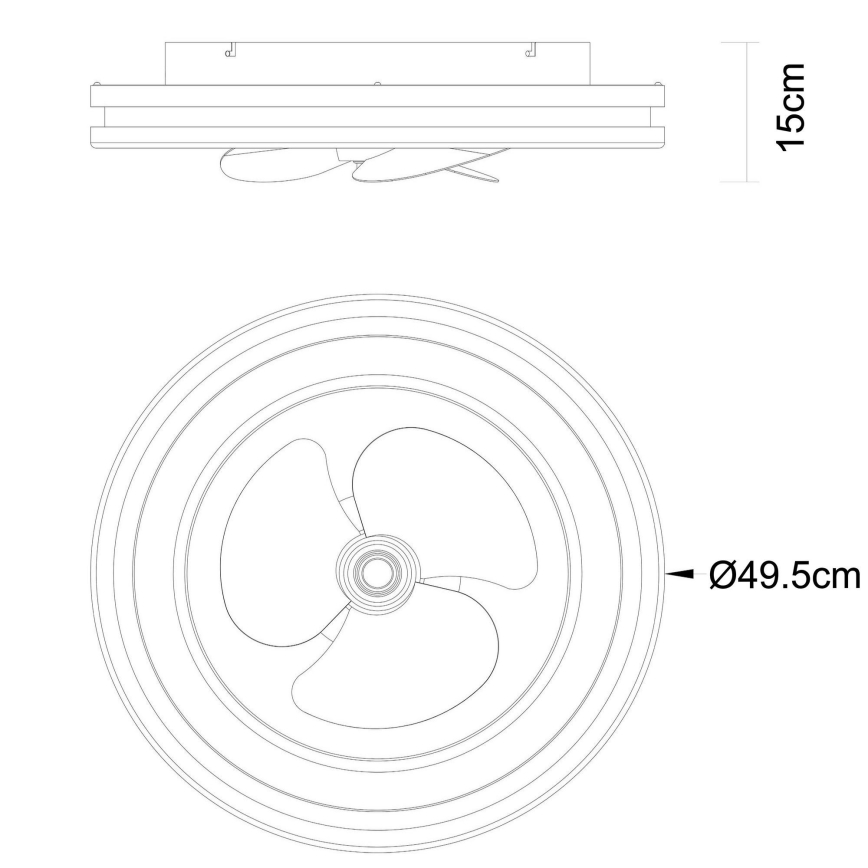 Globo - LED Φωτιστικό οροφής dimmable με ανεμιστήρα LED/30W/230V 2700-6500K μαύρο + τηλεχειριστήριο