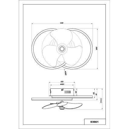 Globo - Ρυθμιζόμενο LED οροφής ανεμιστήρας LED/24W/230V 2700-6500K + τηλεχειριστήριο