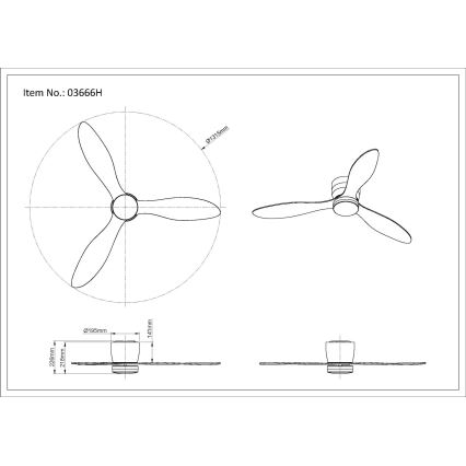 Globo - Ρυθμιζόμενος οροφής ανεμιστήρας LED/20W/230V 3000-6500K με τηλεχειριστήριο
