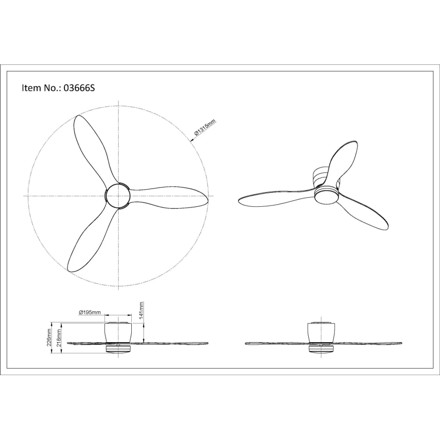 Globo - Ρυθμιζόμενος οροφής ανεμιστήρας LED/20W/230V 3000-6500K με τηλεχειριστήριο