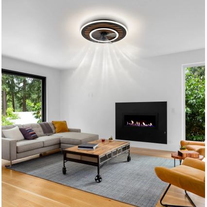 Globo - Ρυθμιζόμενος LED ανεμιστήρας οροφής LED/36W/230V 2700-6000K μαύρος + τηλεχειριστήριο
