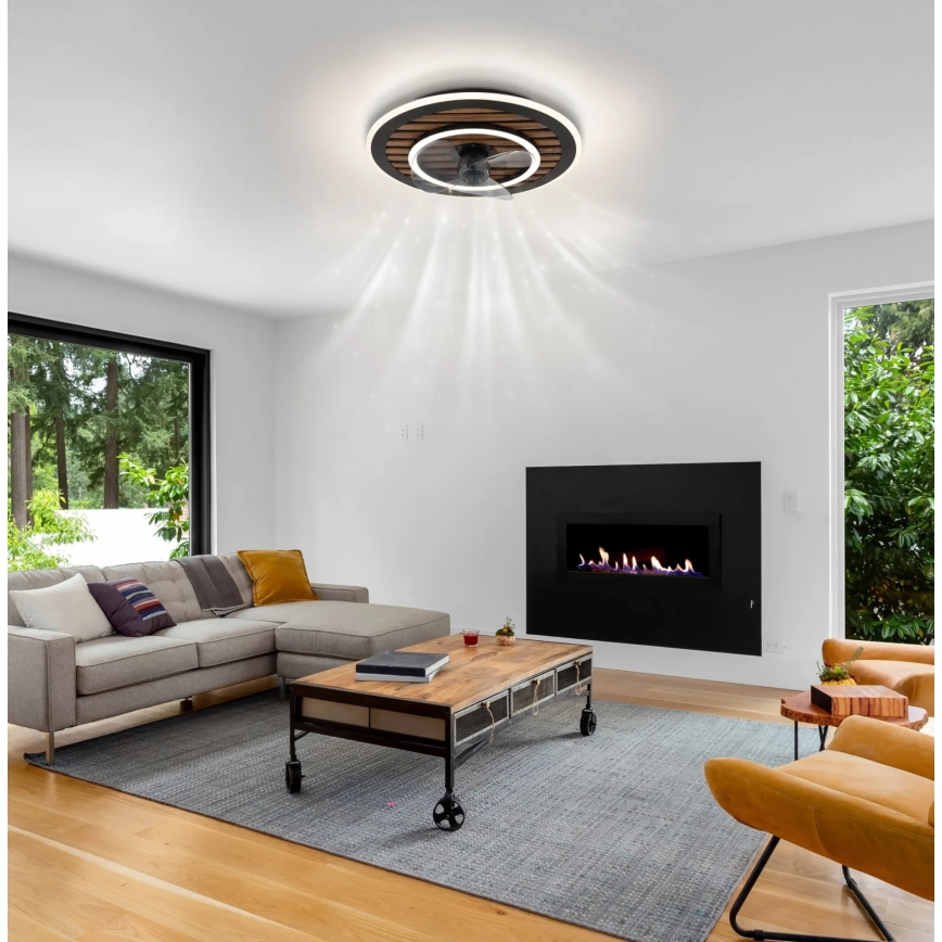 Globo - Ρυθμιζόμενος LED ανεμιστήρας οροφής LED/36W/230V 2700-6000K μαύρος + τηλεχειριστήριο