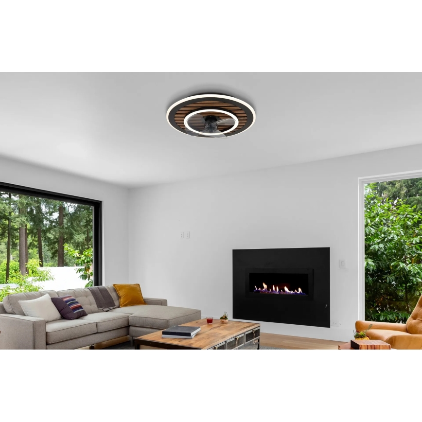 Globo - Ρυθμιζόμενος LED ανεμιστήρας οροφής LED/36W/230V 2700-6000K μαύρος + τηλεχειριστήριο