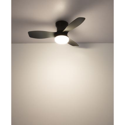 Globo - Ρυθμιζόμενος ανεμιστήρας οροφής LED/15W/230V 2700-6500K μαύρος + τηλεχειριστήριο