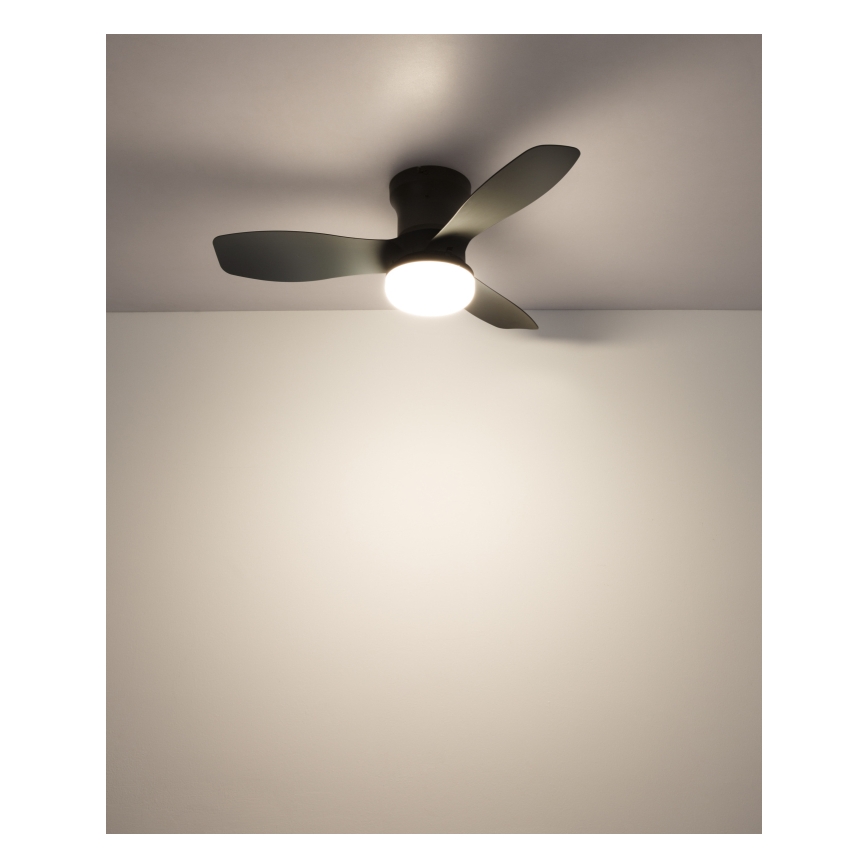 Globo - Ρυθμιζόμενος ανεμιστήρας οροφής LED/15W/230V 2700-6500K μαύρος + τηλεχειριστήριο