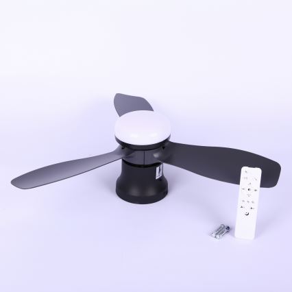 Globo - Ρυθμιζόμενος ανεμιστήρας οροφής LED/15W/230V 2700-6500K μαύρος + τηλεχειριστήριο