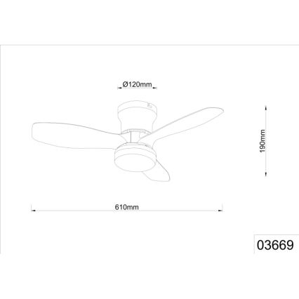 Globo - Ρυθμιζόμενος ανεμιστήρας οροφής LED/15W/230V 2700-6500K μαύρος + τηλεχειριστήριο