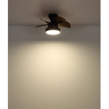Globo - Ρυθμιζόμενος ανεμιστήρας οροφής LED/22W/230V 3000/4500/6000K καφέ + τηλεχειριστήριο