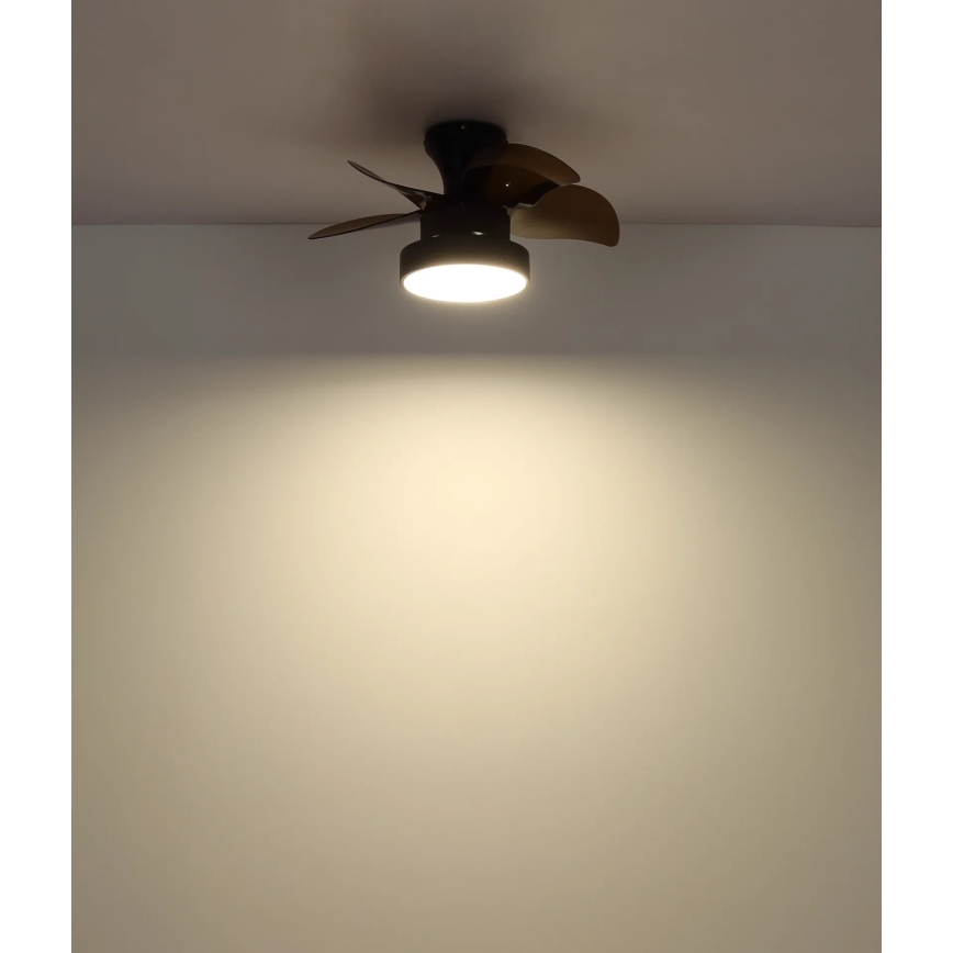 Globo - Ρυθμιζόμενος ανεμιστήρας οροφής LED/22W/230V 3000/4500/6000K καφέ + τηλεχειριστήριο
