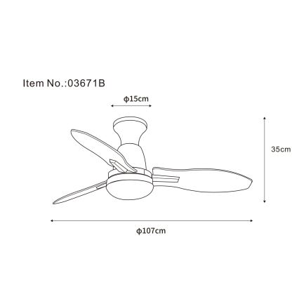 Globo - LED ρυθμιζόμενος οροφής ανεμιστήρας LED/22W/230V 3000/4500/6000K + τηλεχειριστήριο