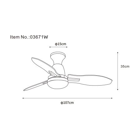 Globo - LED ρυθμιζόμενος οροφής ανεμιστήρας LED/22W/230V 3000/4500/6000K + τηλεχειριστήριο