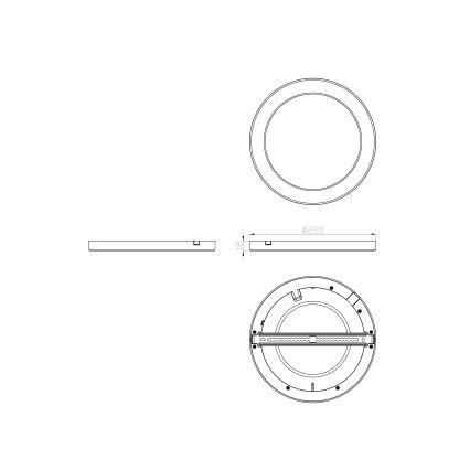 Globo - Φωτιστικό οροφής LED LED/18W/230V 3000/4000/6500K μαύρο