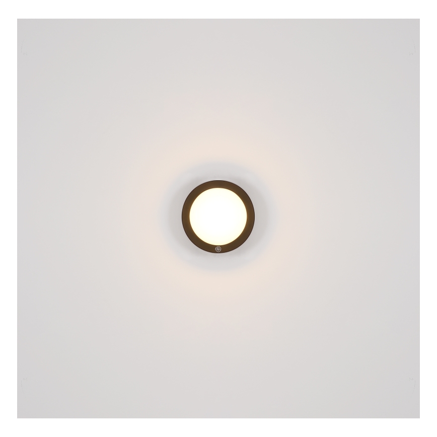 Globo - Επαναφορτιζόμενο LED επιτοίχιο φωτιστικό αφής LED/1,2W/3,7V διάμ. 15 εκ. 1800 mAh μαύρο