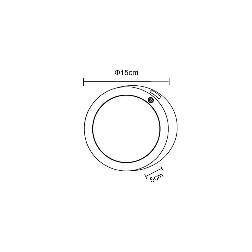 Globo - Επαναφορτιζόμενο LED επιτοίχιο φωτιστικό αφής LED/1,2W/3,7V διάμ. 15 εκ. 1800 mAh μαύρο