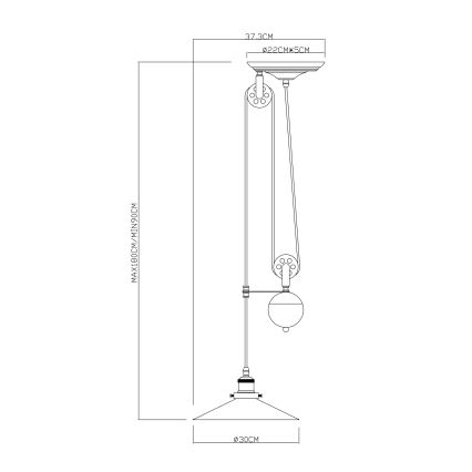 Globo - Κρεμαστό φωτιστικό οροφής 1xE27/60W/230V