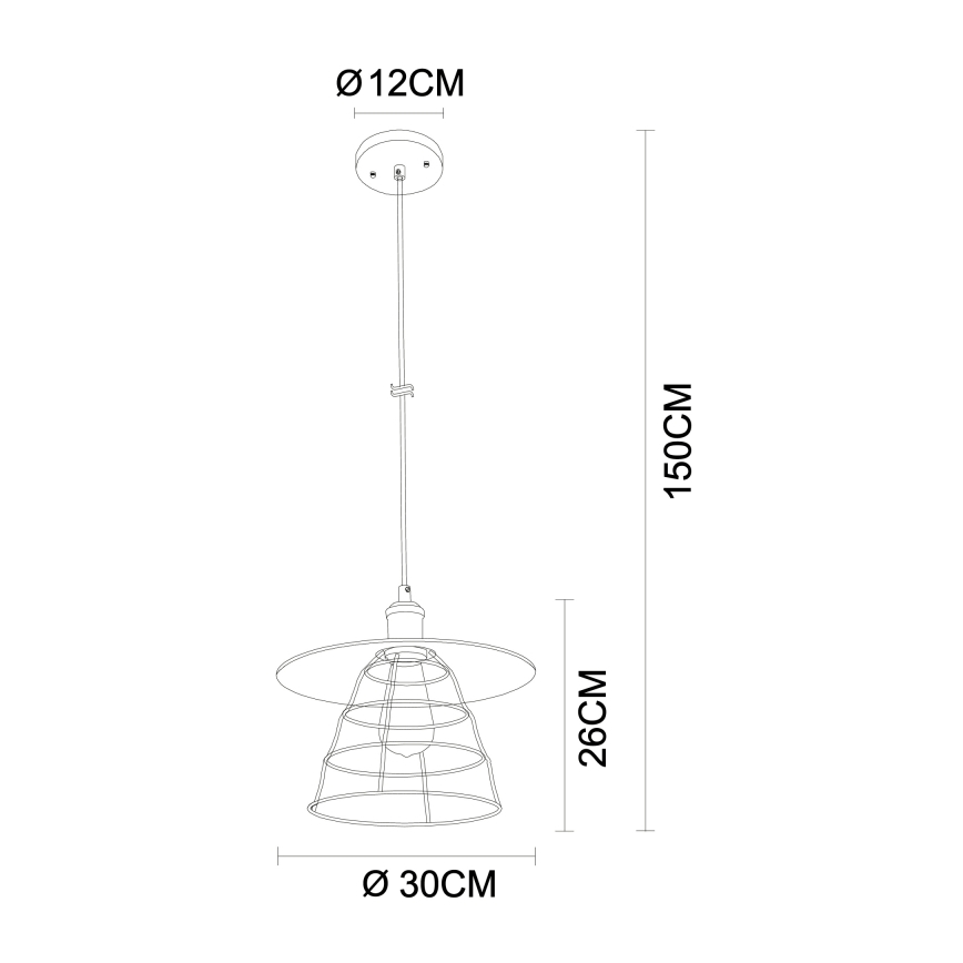 Globo - Κρεμαστό φωτιστικό οροφής μονόφωτο 1xE27/60W/230V