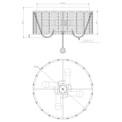 Globo - Φωτιστικό Οροφής με Κρύσταλλα 4xE14/40W/230V