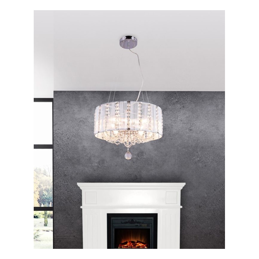 Globo - Κρεμαστό Φωτιστικό Οροφής με Κρύσταλλα 4xE14/40W/230V