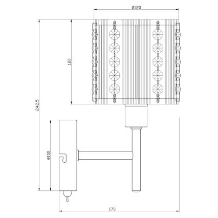 Globo - Φωτιστικό τοίχου 1xE14/40W/230V χρώμιο